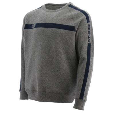 Icon Stripe Crew Neck Sweater Small Grey