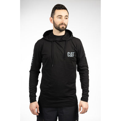 Hooded Long Sleeve Tee Black Medium