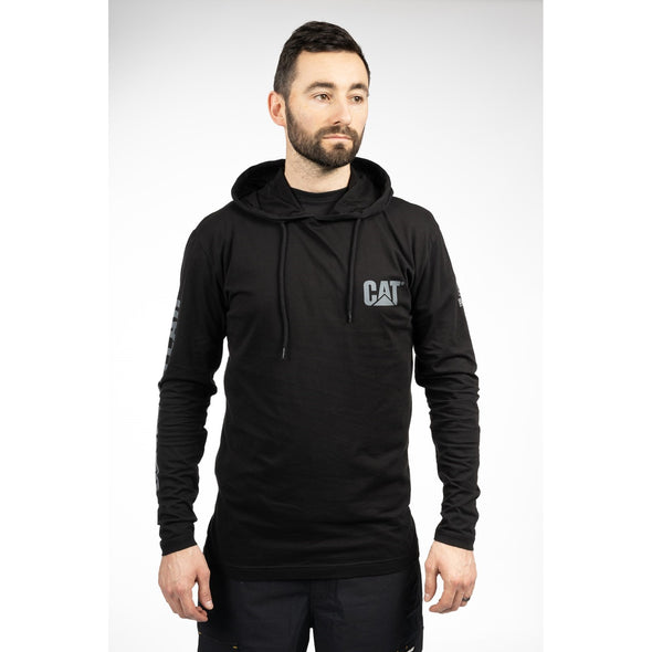 Hooded Long Sleeve Tee Black Medium