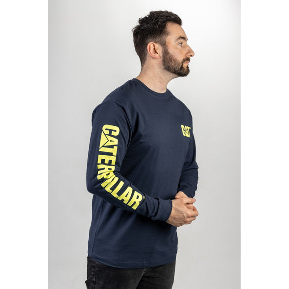 Trademark Banner Long Sleeve T-Shirt Navy Small and Plus Sizes