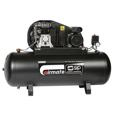 SIP Airmate TN3/150-SRB Belt Drive Oil Lubricated Air Compressor, 10 bar (4723758071862)