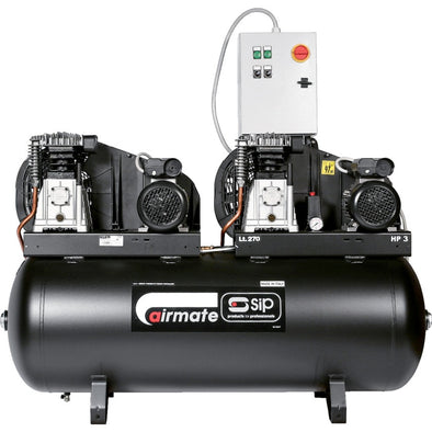 SIP Airmate B3800/270 Oil Lubricated Tandem Air Compressor, 10 bar (4723220840502)